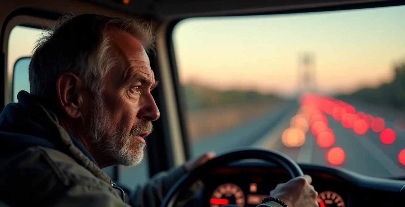 Embouteillage de camions sur un pont de Montréal à l'heure de pointe