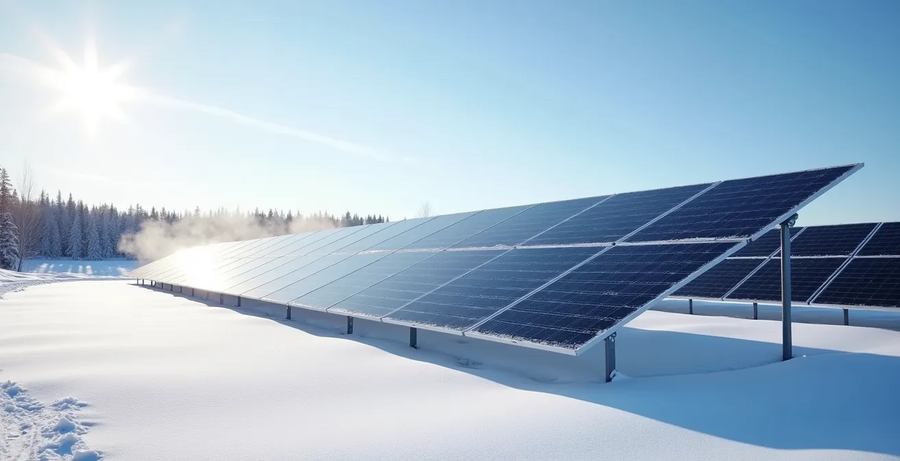 Installation de panneaux solaires bifaciaux optimisés pour l'hiver québécois avec réflexion sur la neige