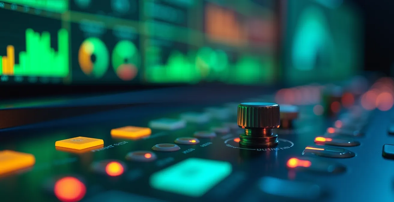 Centre de commande moderne avec tableaux de bord pour la surveillance de la chaîne d'approvisionnement