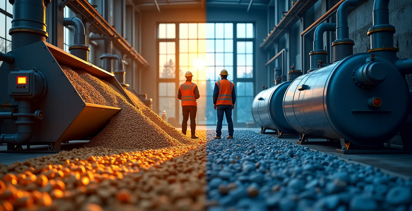 Installation hybride combinant chaudière biomasse et thermopompe dans un contexte industriel québécois